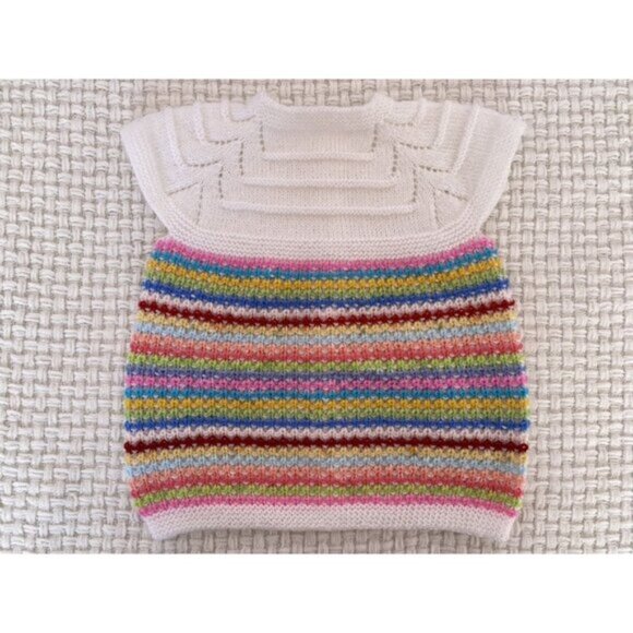 Hand knit 🧶 Colorful Short Sleeve Cardigan - Picture 4 of 4